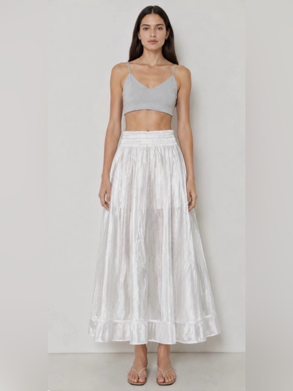 Rabens Saloner Ottaiva Glitzy Full Skirt Sheer A-line Midi Women’s Size M NWT
